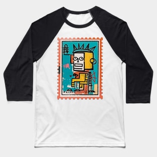 Basquiat Inspired Post Stamp Baseball T-Shirt